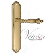 Ручка дверная на планке проходная Venezia Olimpo PL98 полированная латунь