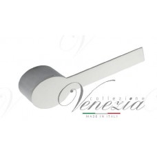 Ручка дверная на круглой розетке Venezia Quattordici D101 Хром матовый  + белый