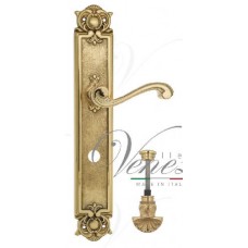 Ручка дверная на планке с фиксатором Venezia Vivaldi WC-4 PL97 полированная латунь