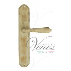 Ручка дверная на планке с фиксатором Venezia ART Vignole WC-1 PL02 слоновая кость + золото