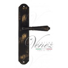 Ручка дверная на планке с фиксатором Venezia ART Vignole WC-1 PL02 черная + золото