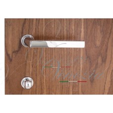 Ручка дверная на круглой розетке Venezia Unique Easy (серия SLIM) Хром полированный