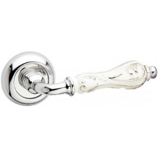 Дверная ручка на круглой розетке FIMET 147P/231C FLORA хром полированный F04
