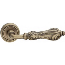 Дверная ручка на круглой розетке FIMET 147/231C FLORA сатин.бронза F43