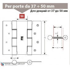 Дверная петля пружинная двусторонняя ALDEGHI 155x50 полированная латунь ALD145
